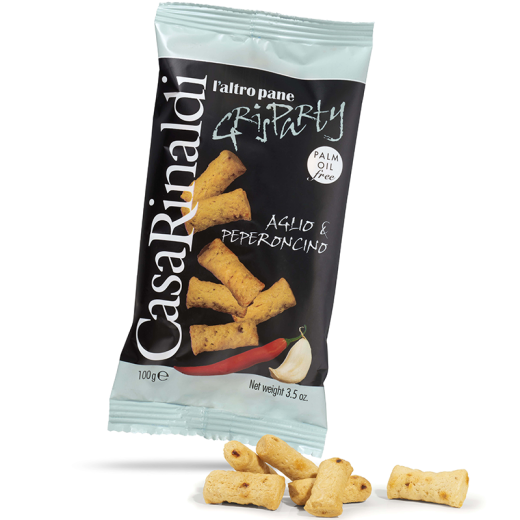 Mini Grissini Gris Party cu usturoi și ardei iute 100g