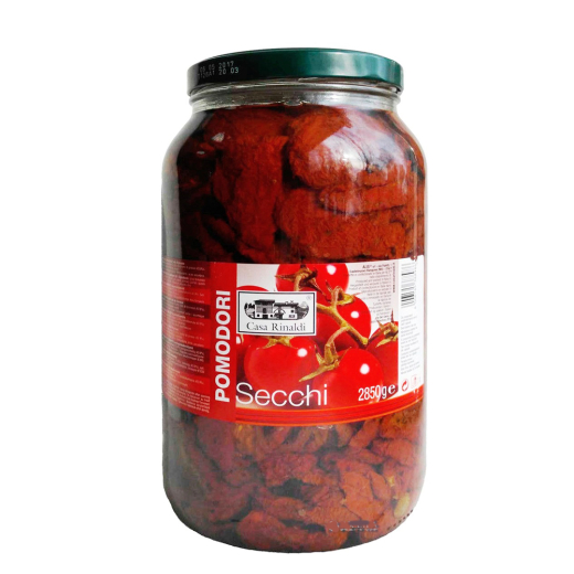 Roșii uscate în ulei de floarea soarelui 2.850kg (netto 1.560 kg)