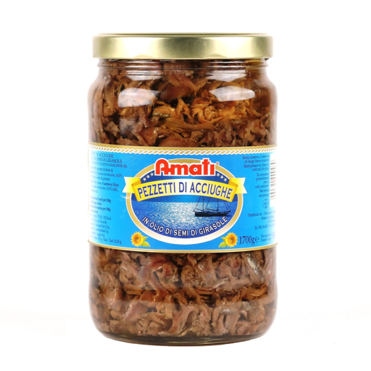 Bucăți de anșoa în ulei de floarea soarelui 1700g