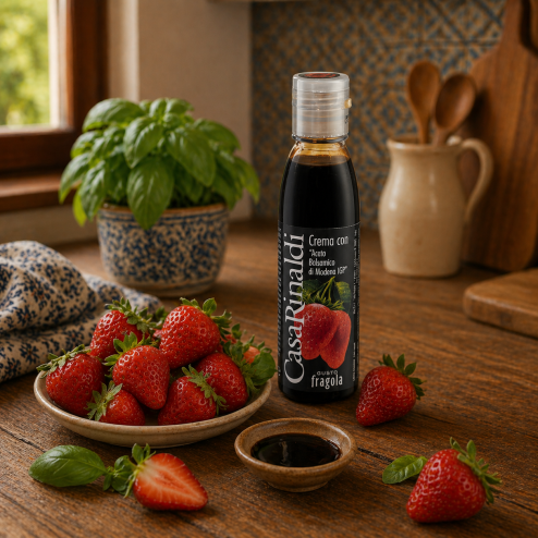 Cremă cu oțеt balsamic de Modena IGP aromatizată cu căpșună 150ml