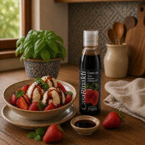 Cremă cu oțеt balsamic de Modena IGP aromatizată cu căpșună 150ml