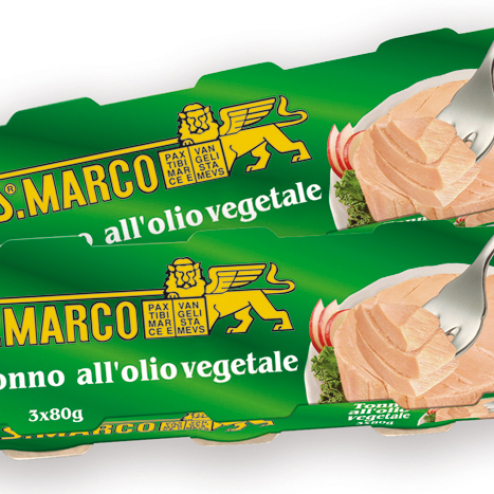 Ton file în ulei de floarea soarelui S.Marco 70g x 3buc